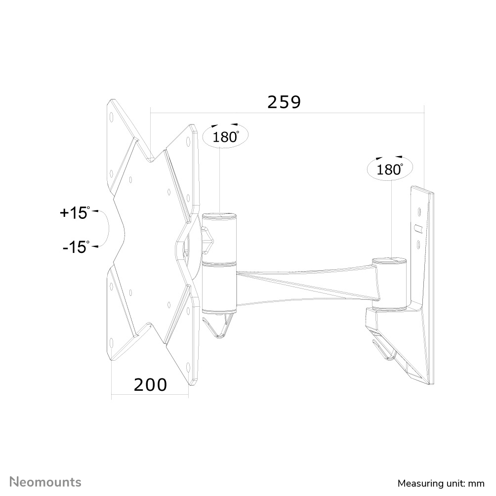 Neomounts FPMA-W825 Supporto monitor/TV a parete 10-40" - mobilità completa